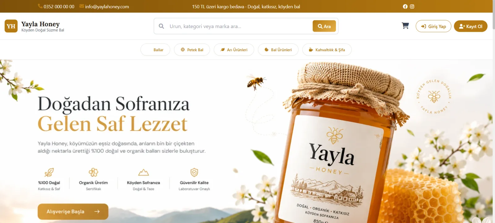 Hoays E-Ticaret mağazası — arama, kategoriler ve ürün vitrini ile hazır online satış sitesi
